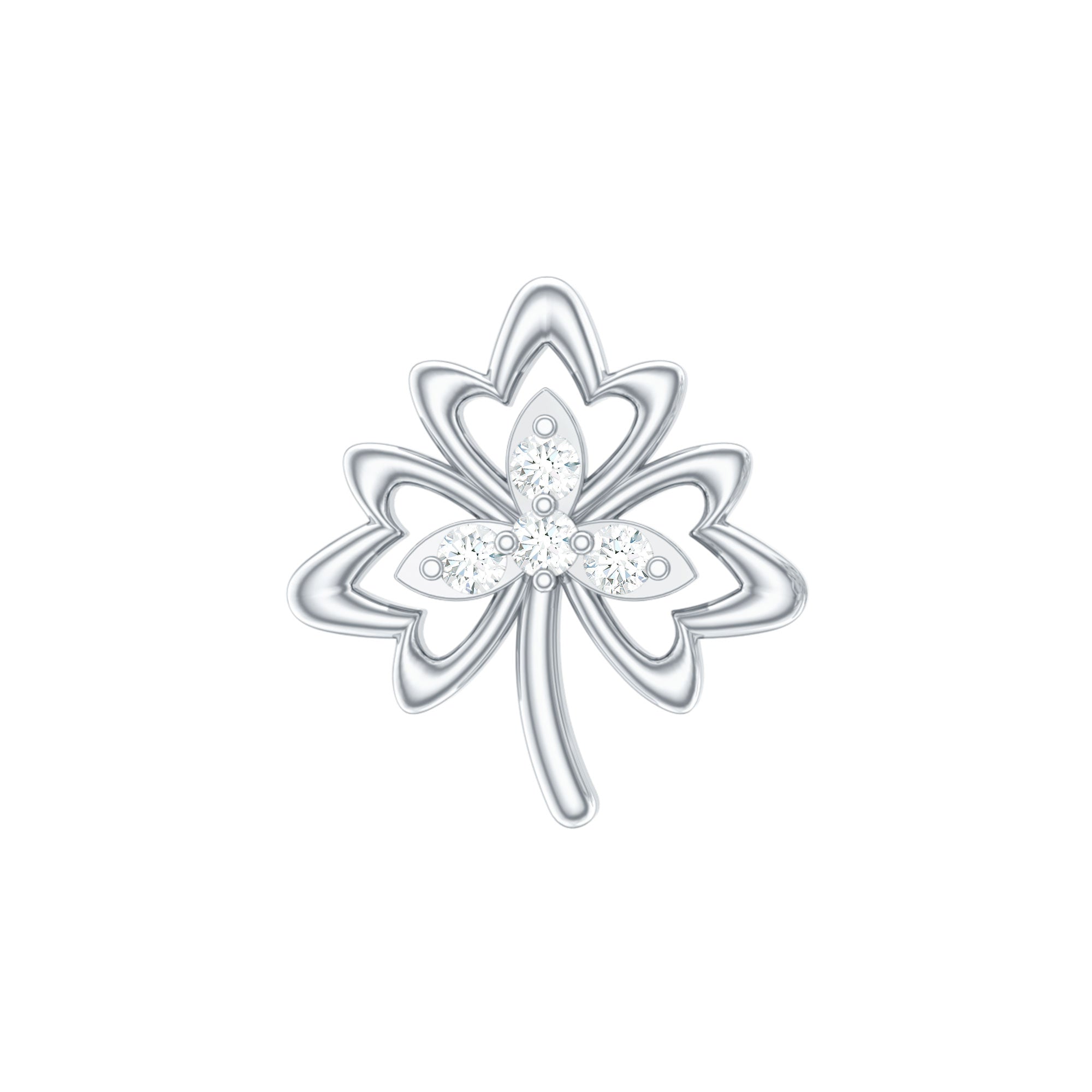Diamond Nature Inspired Earring for Helix Piercing