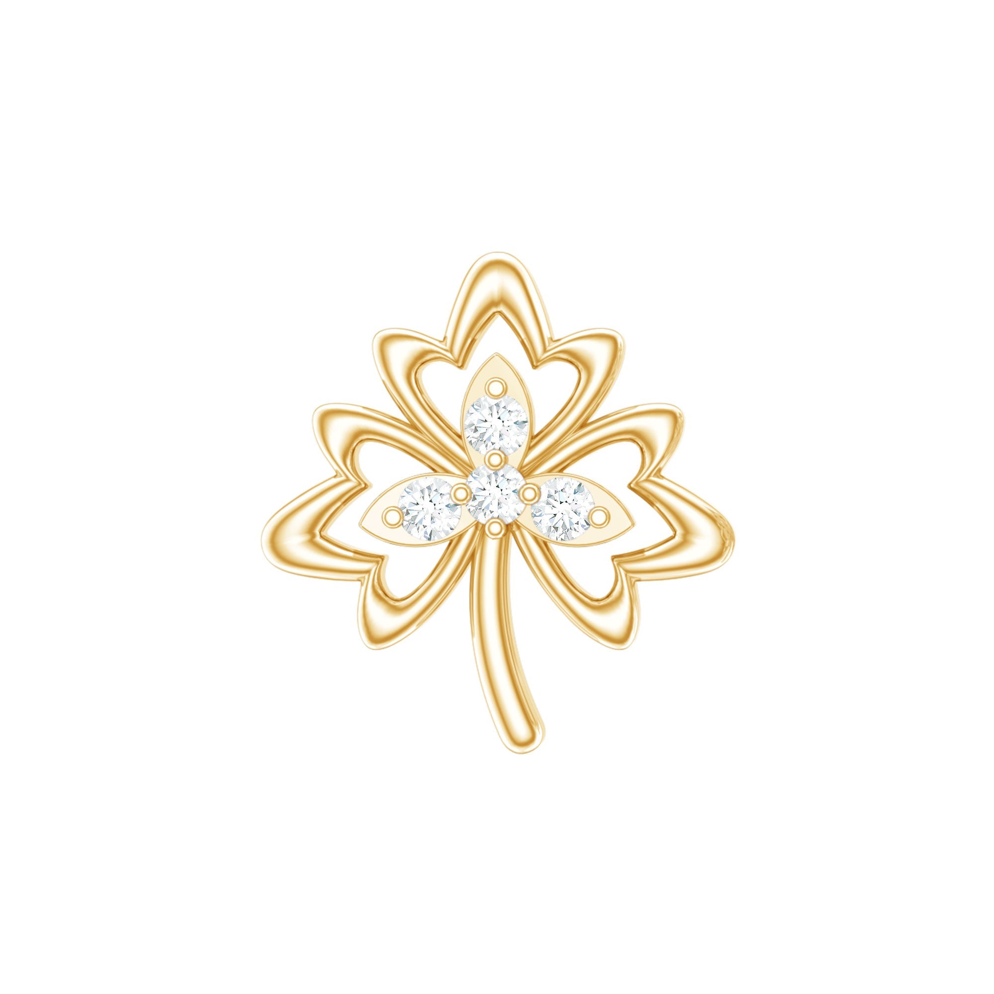 Diamond Nature Inspired Earring for Helix Piercing