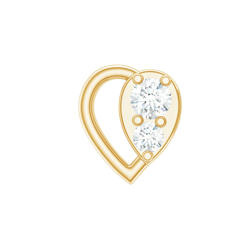 Diamond Heart Earring for Conch Piercing