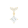 Fish Tail Diamond Drop Earring for Helix Piercing