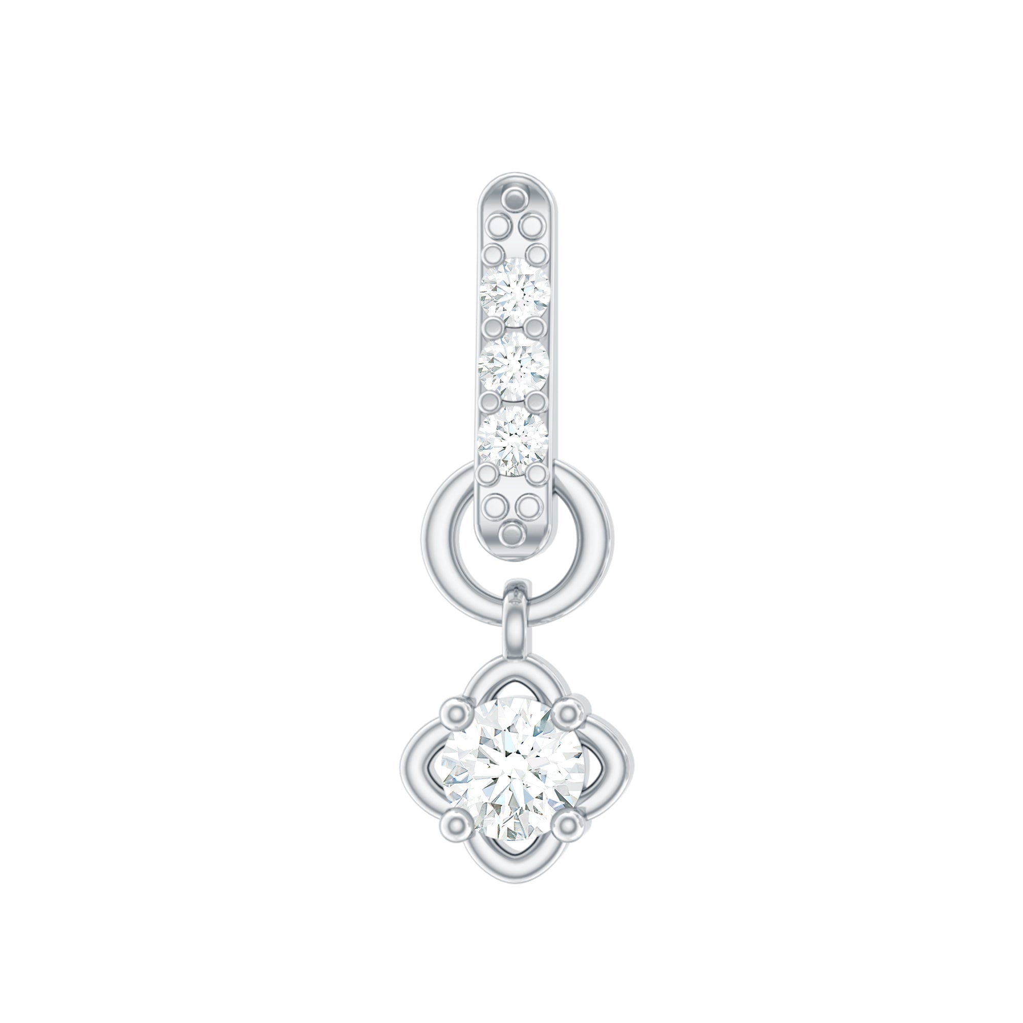 Minimalist Diamond Drop Earring for Cartilage Piercing