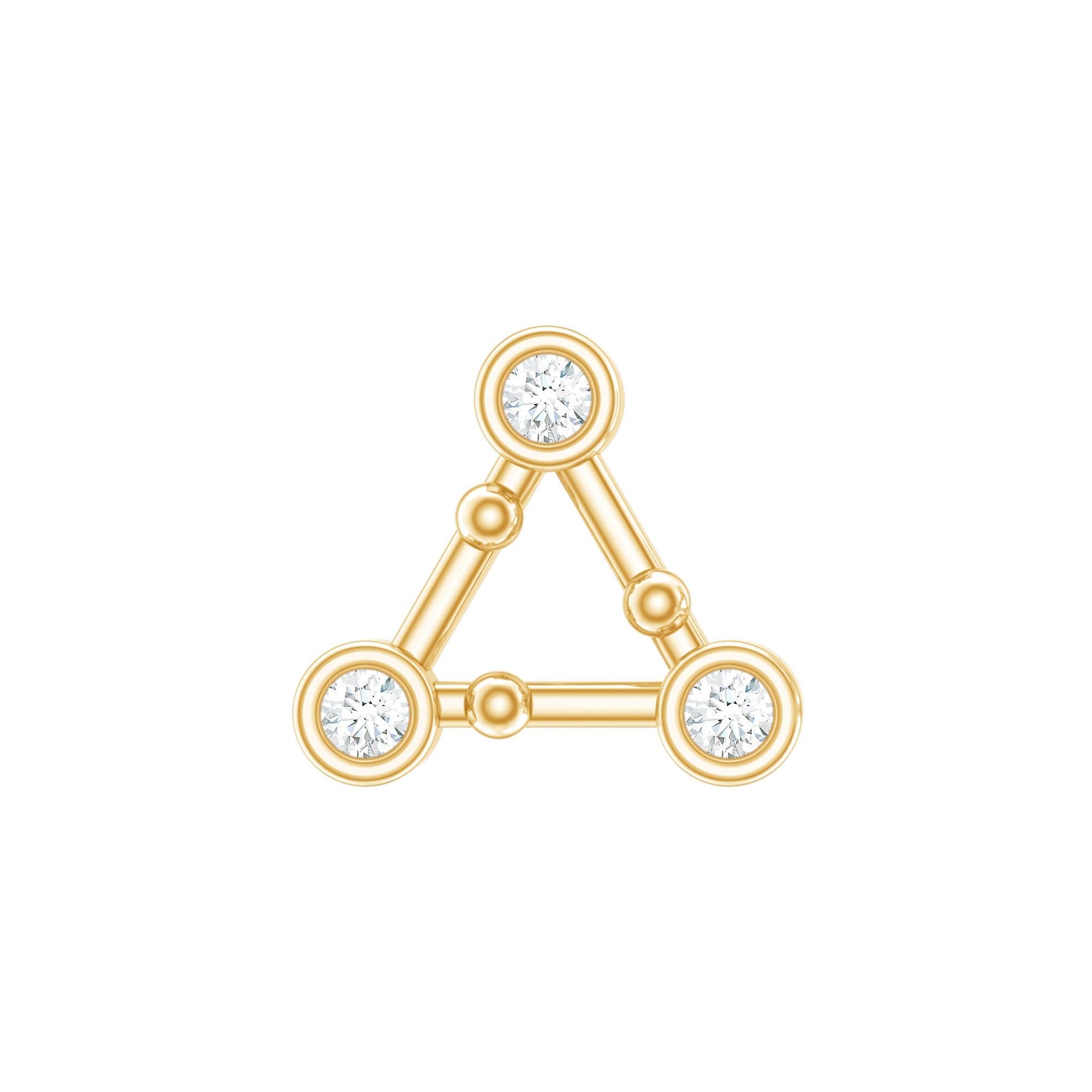 Diamond Open Triangle Earring for Conch Piercing