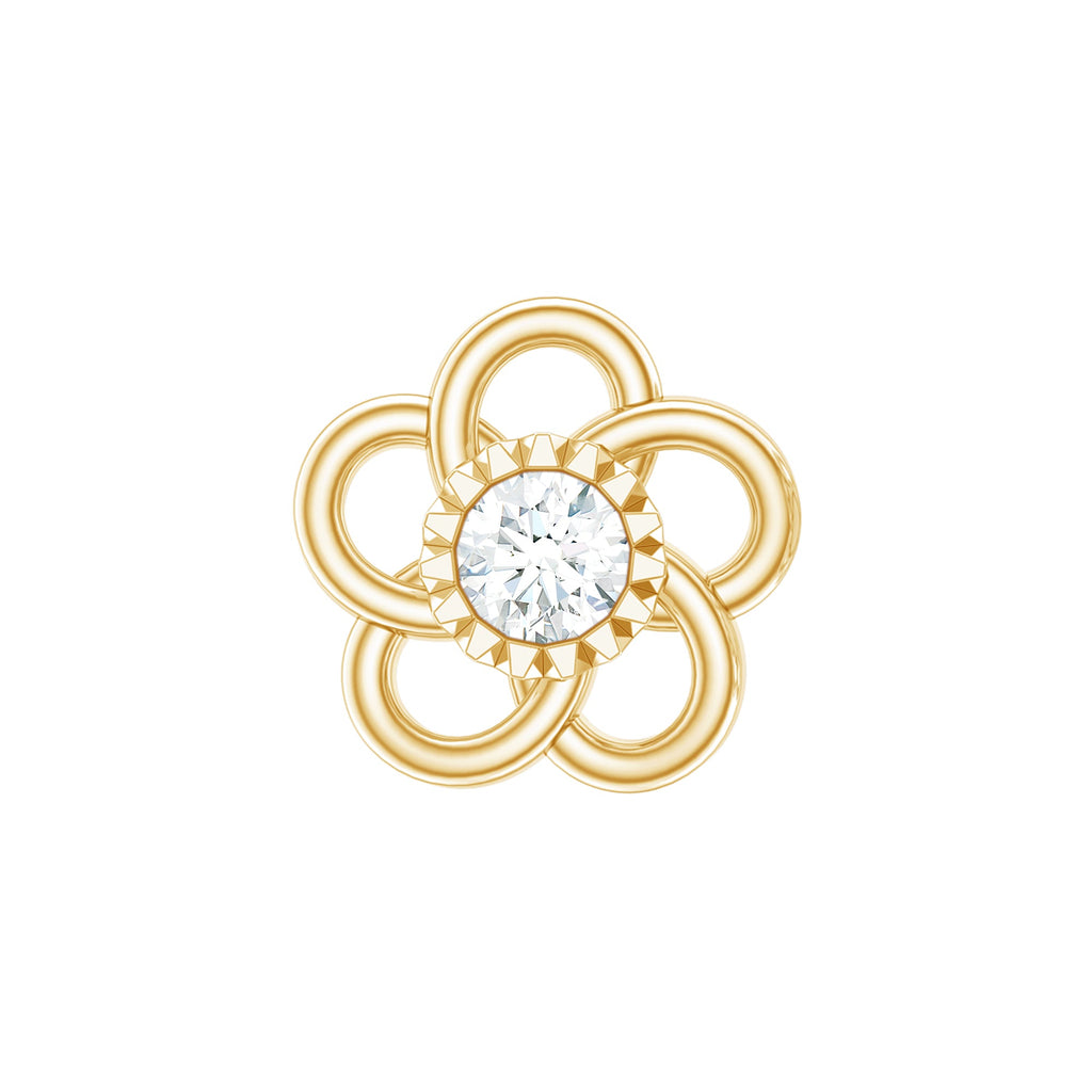 Diamond Flower Earring for Cartilage Piercing