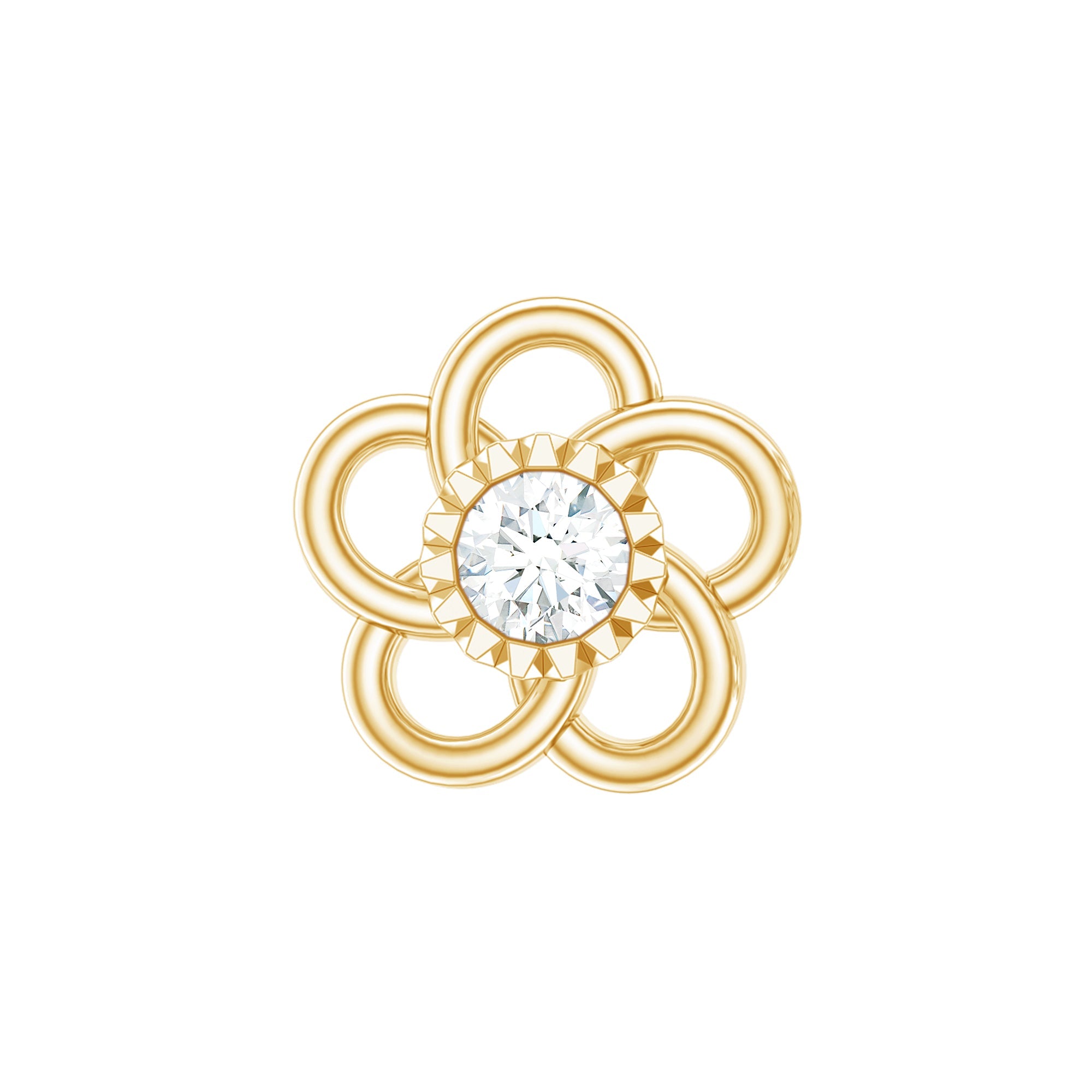 Diamond Flower Earring for Cartilage Piercing