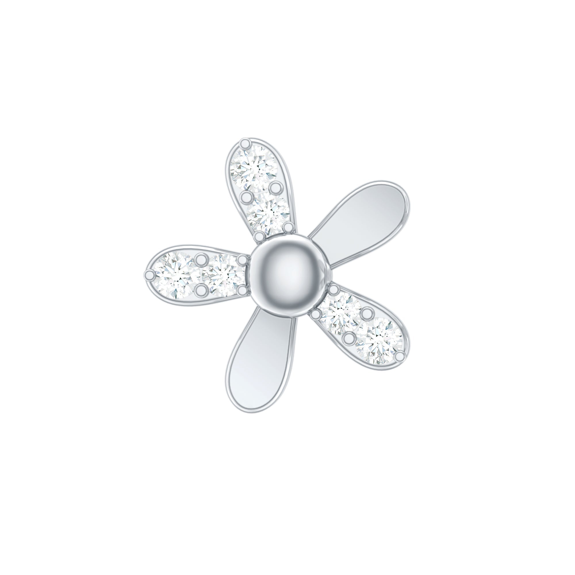 Simple Diamond Floral Earring for Cartilage Piercing