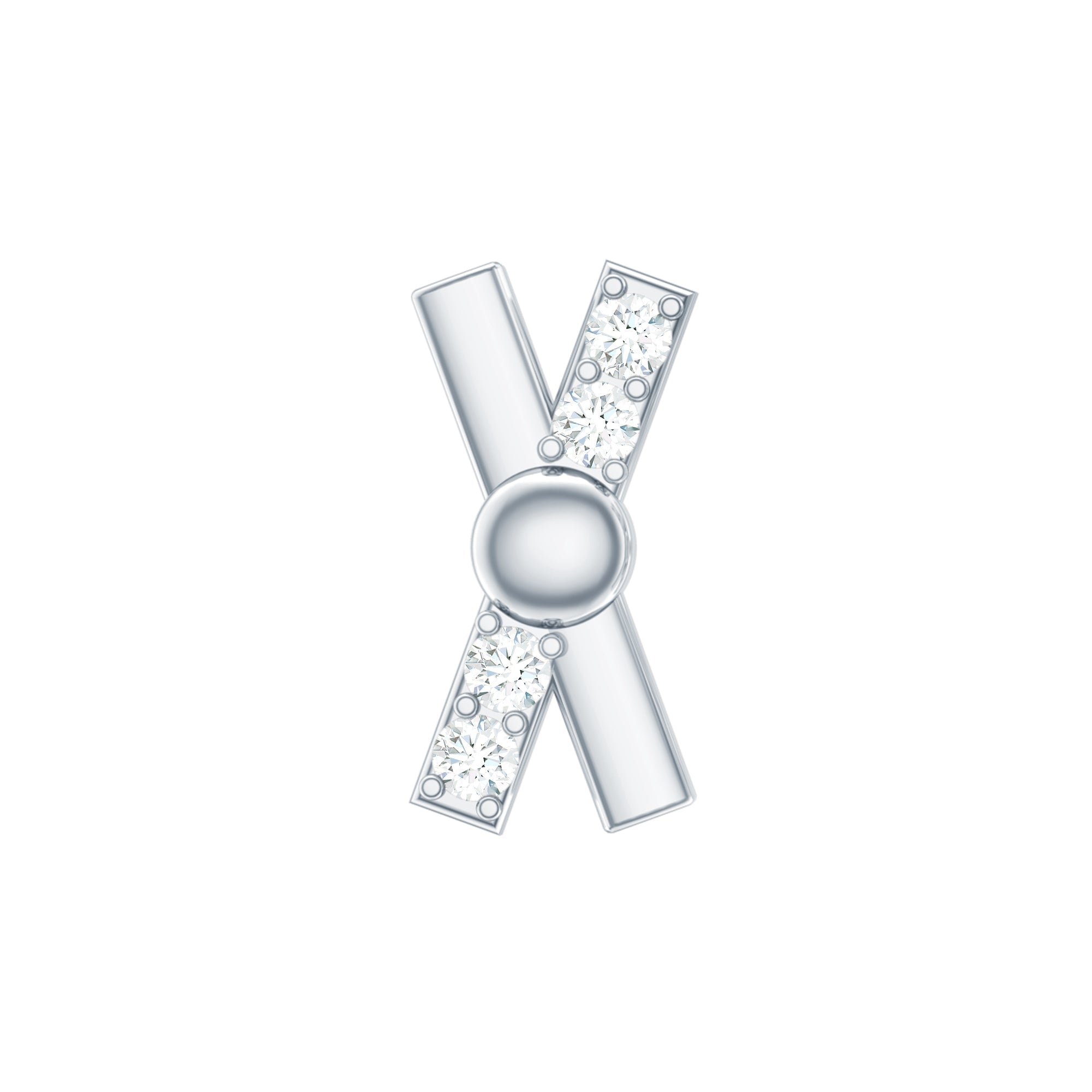 Simple Diamond X Earring for Tragus Piercing