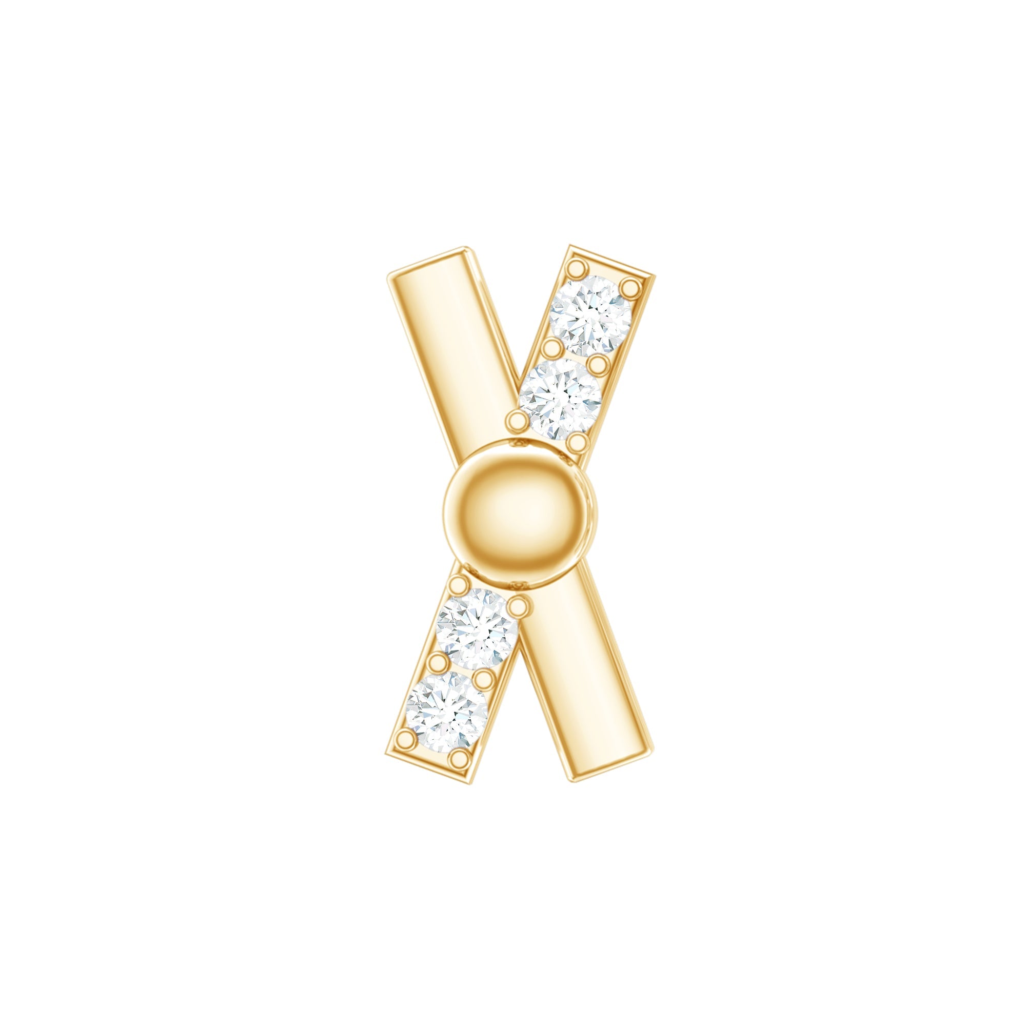 Simple Diamond X Earring for Tragus Piercing