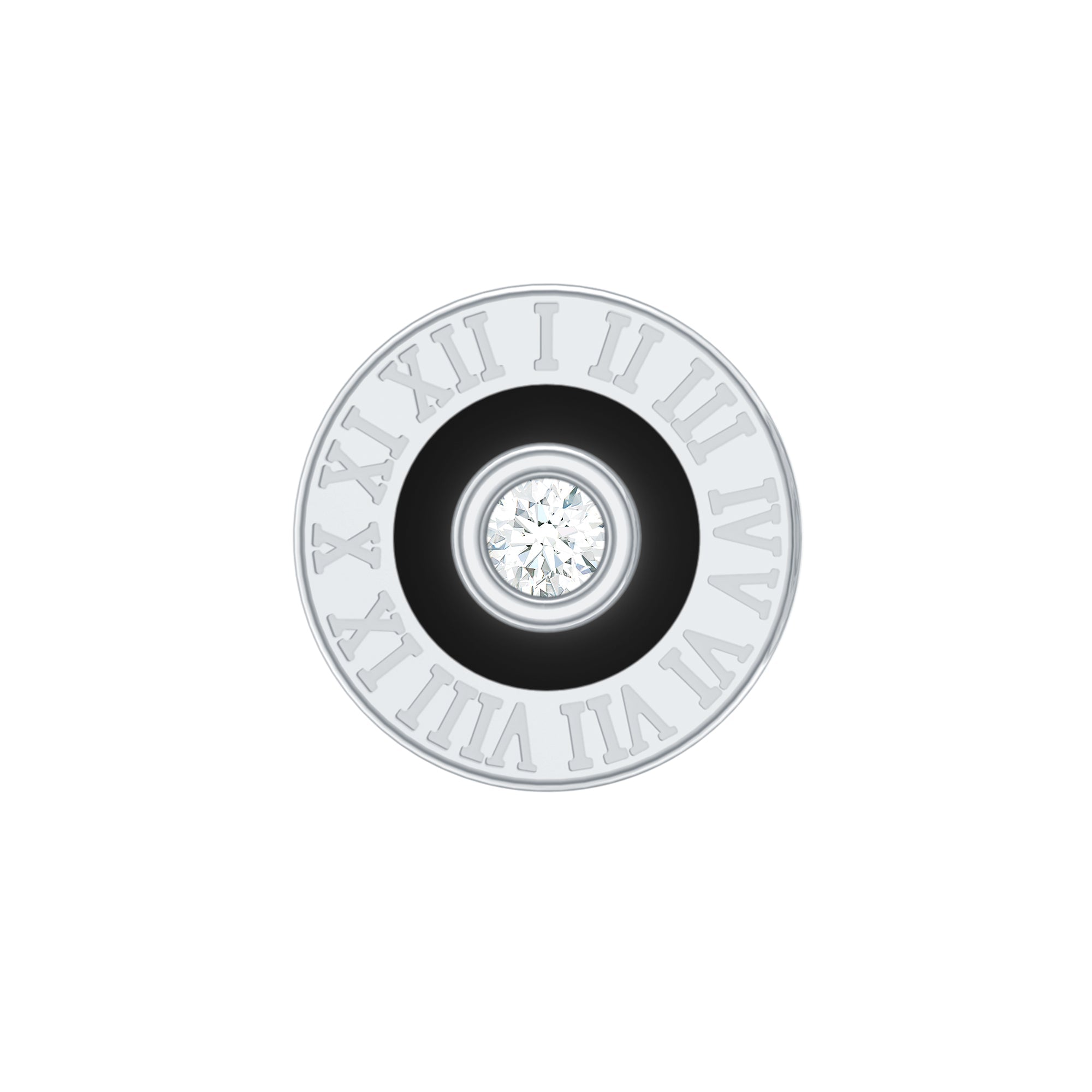 Diamond Clock Earring for Cartilage Piercing