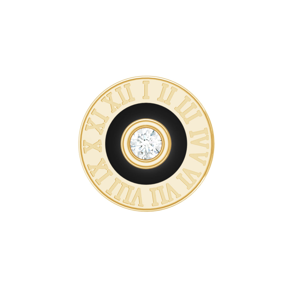 Diamond Clock Earring for Cartilage Piercing