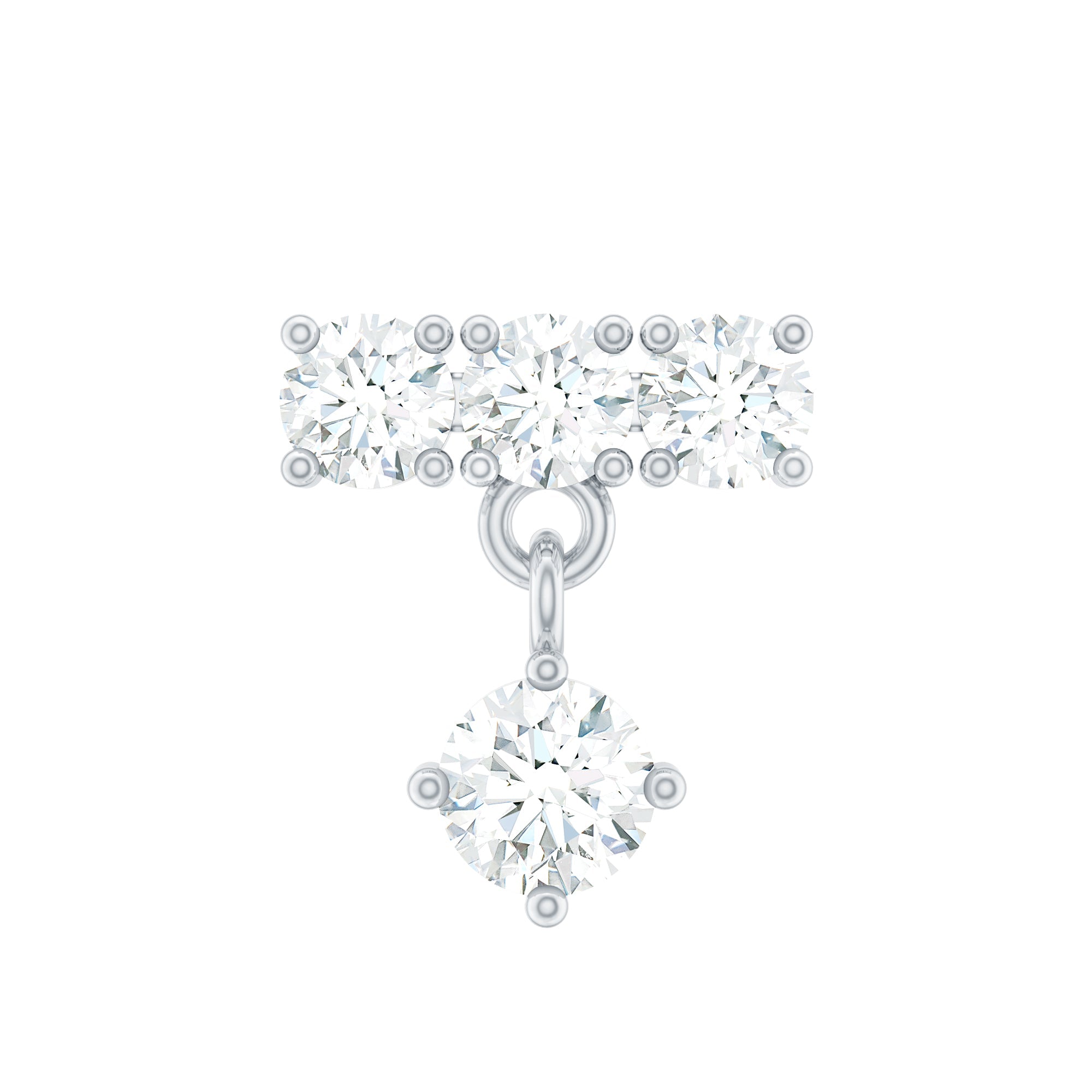 Womens Diamond Drop Earring for Helix Piercing