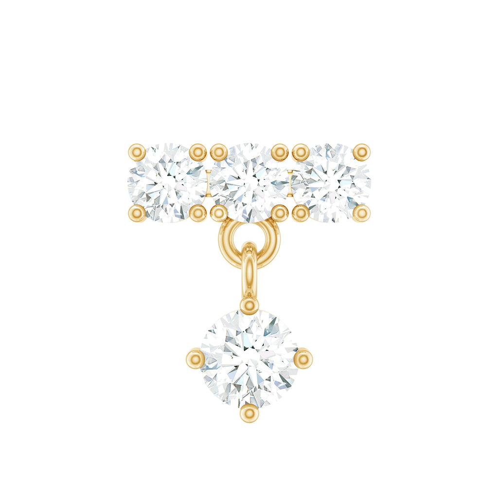 Womens Diamond Drop Earring for Helix Piercing