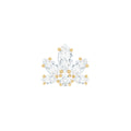 Marquise Diamond Lotus Earring for Upper Lobe Piercing