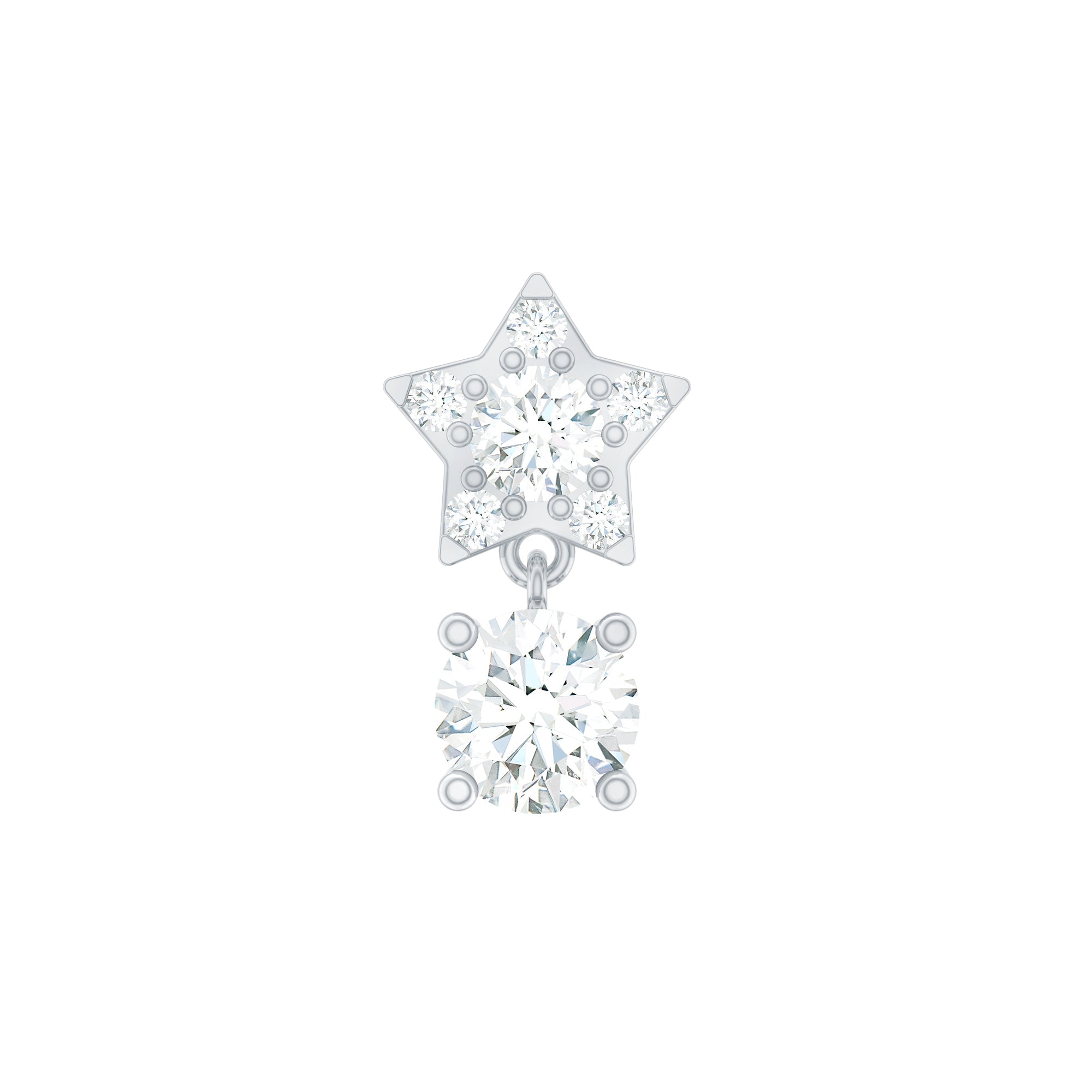 Star Diamond Drop Earring for Helix Piercing