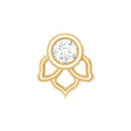 Simple Lotus Floral Earring with Round Diamond