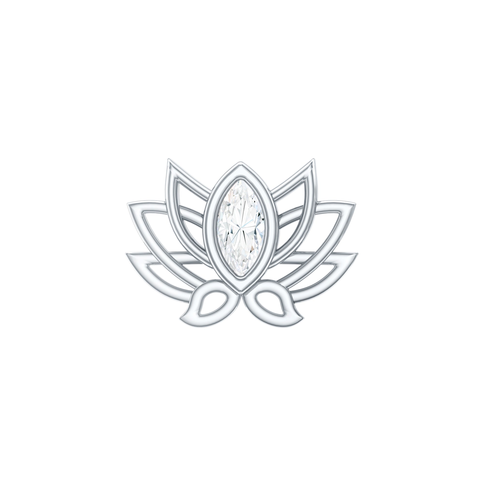 Marquise Diamond Lotus Cartilage Earring for Her