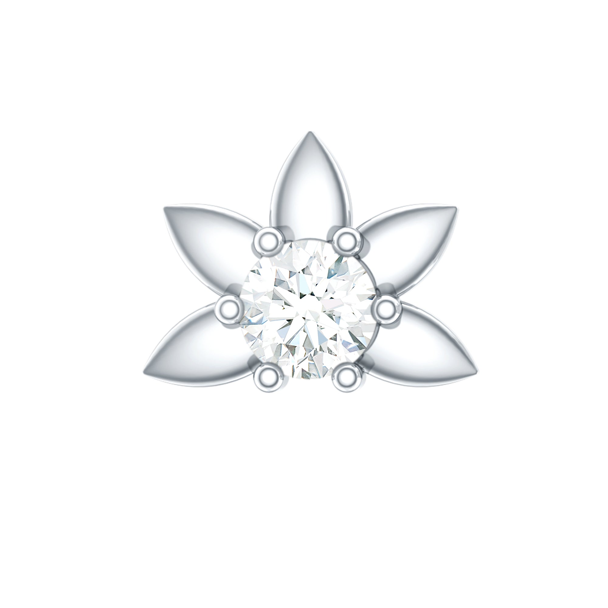 Diamond Floral Earring for Tragus Piercing