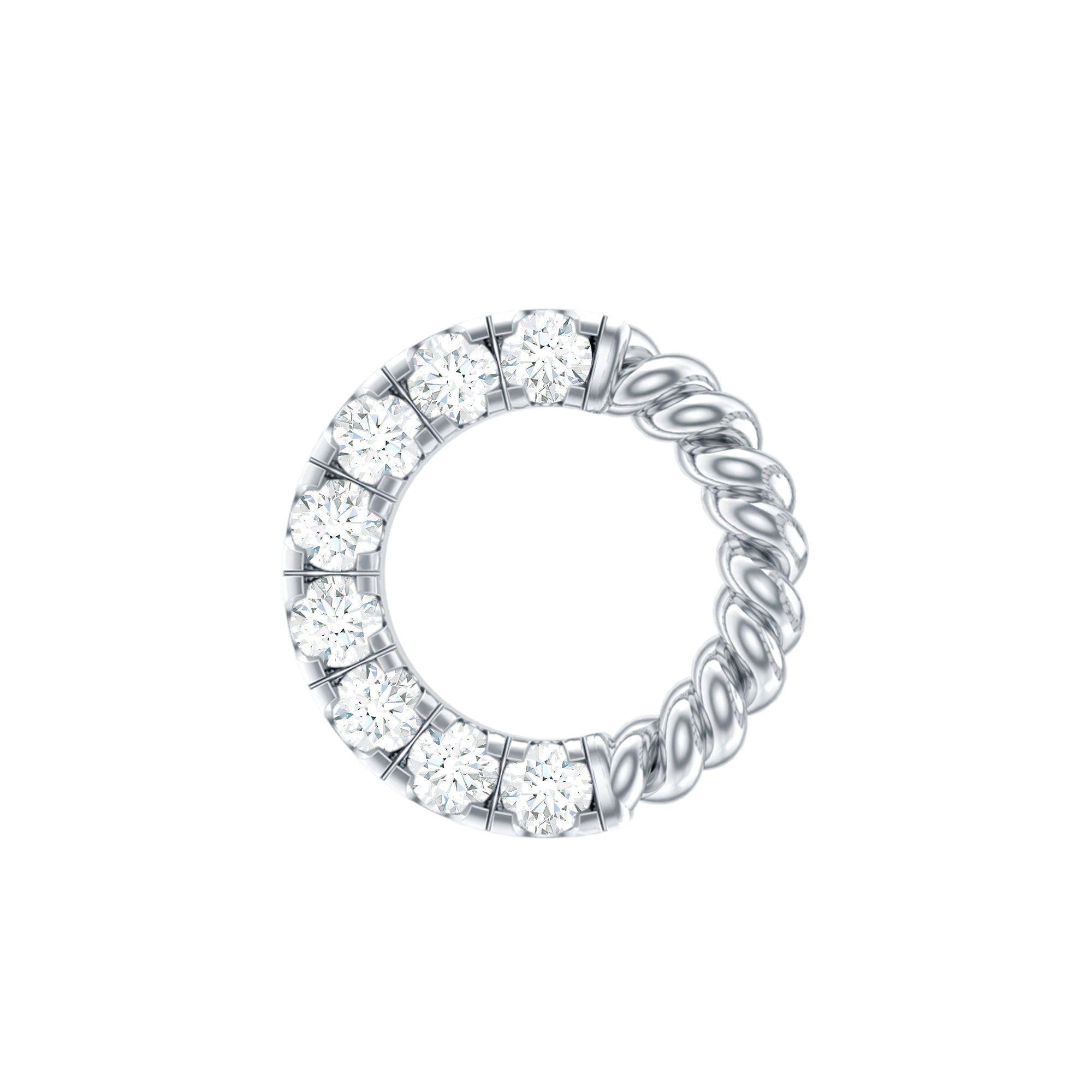 Diamond Circle Earring for Conch Piercing