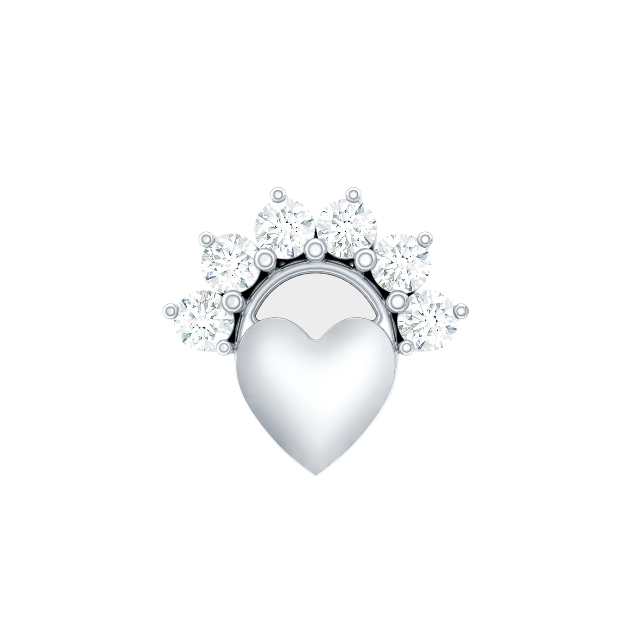 Diamond Heart Conch Earring