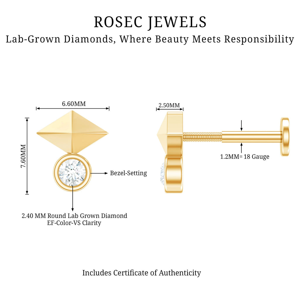 Diamond Geometric Tragus Earring