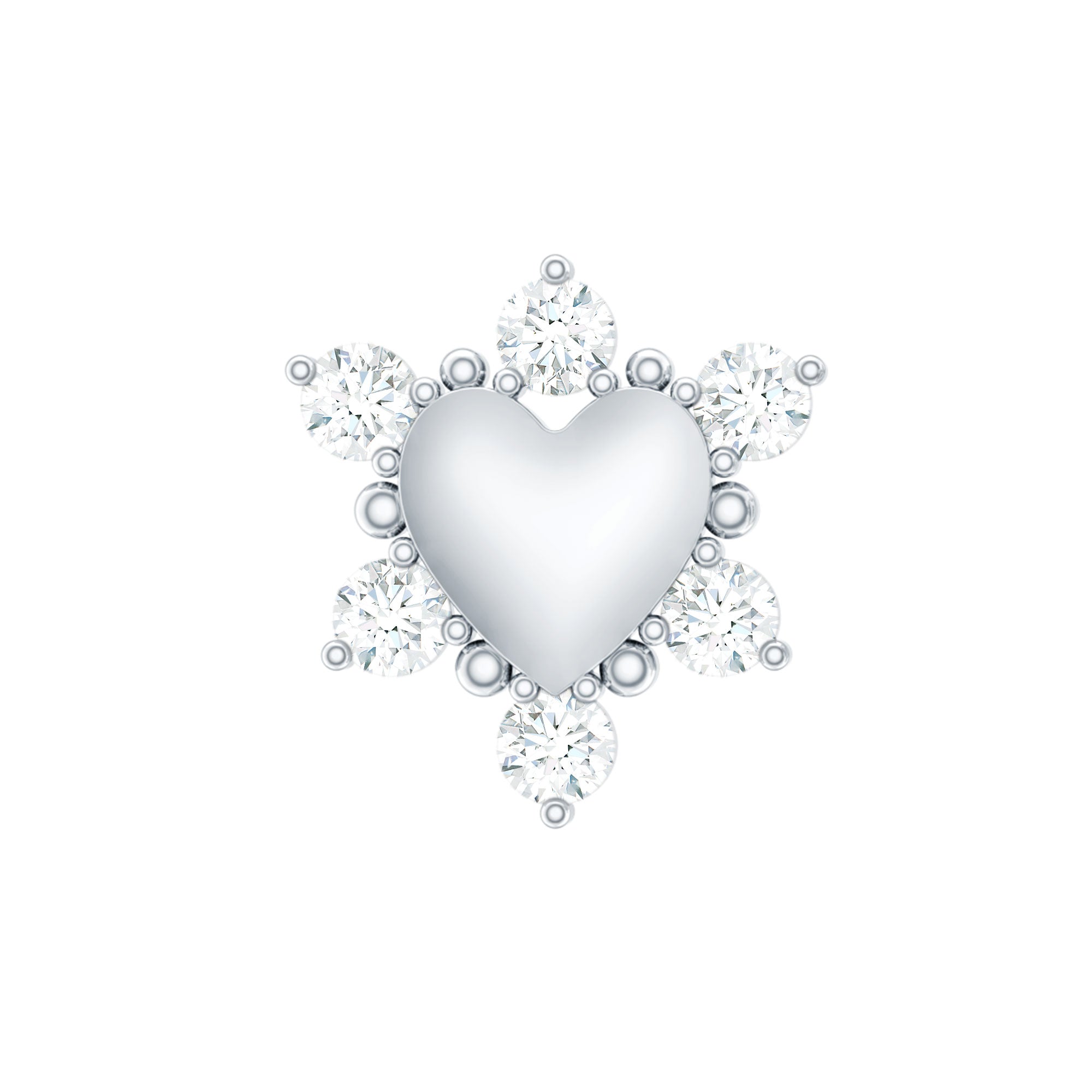Diamond Heart Upper Lobe Earring