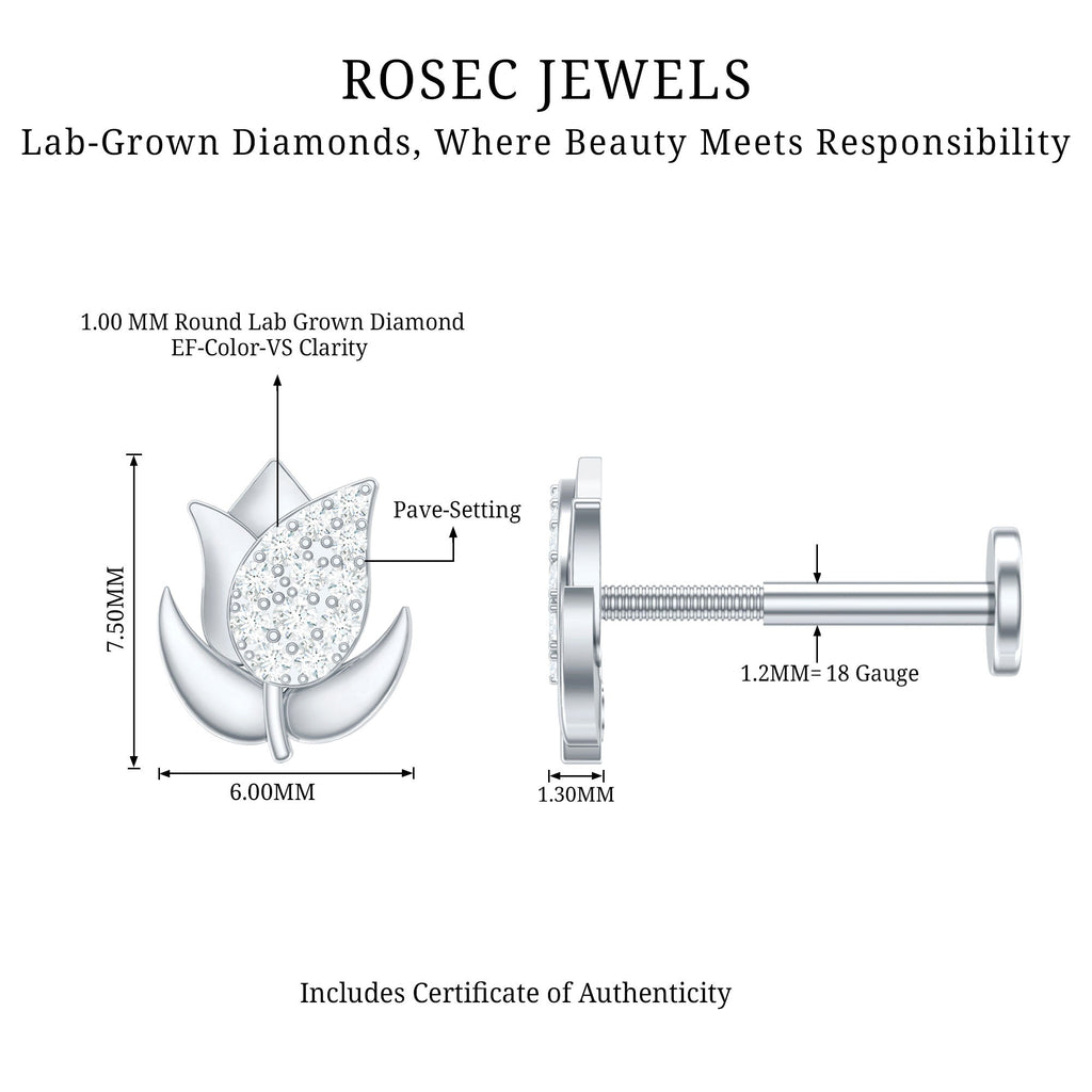 Diamond Flower Earring for Tragus Piercing