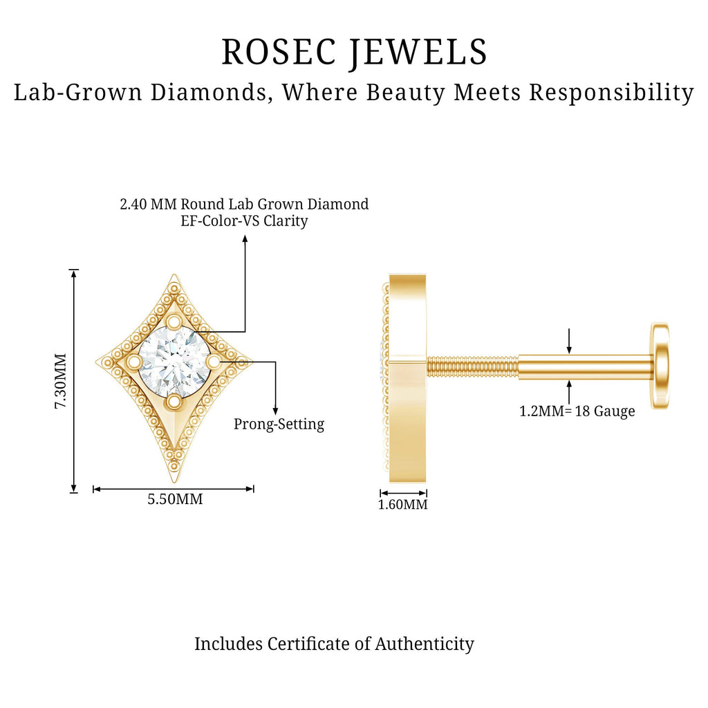 Diamond Kite Shape Tragus Earring
