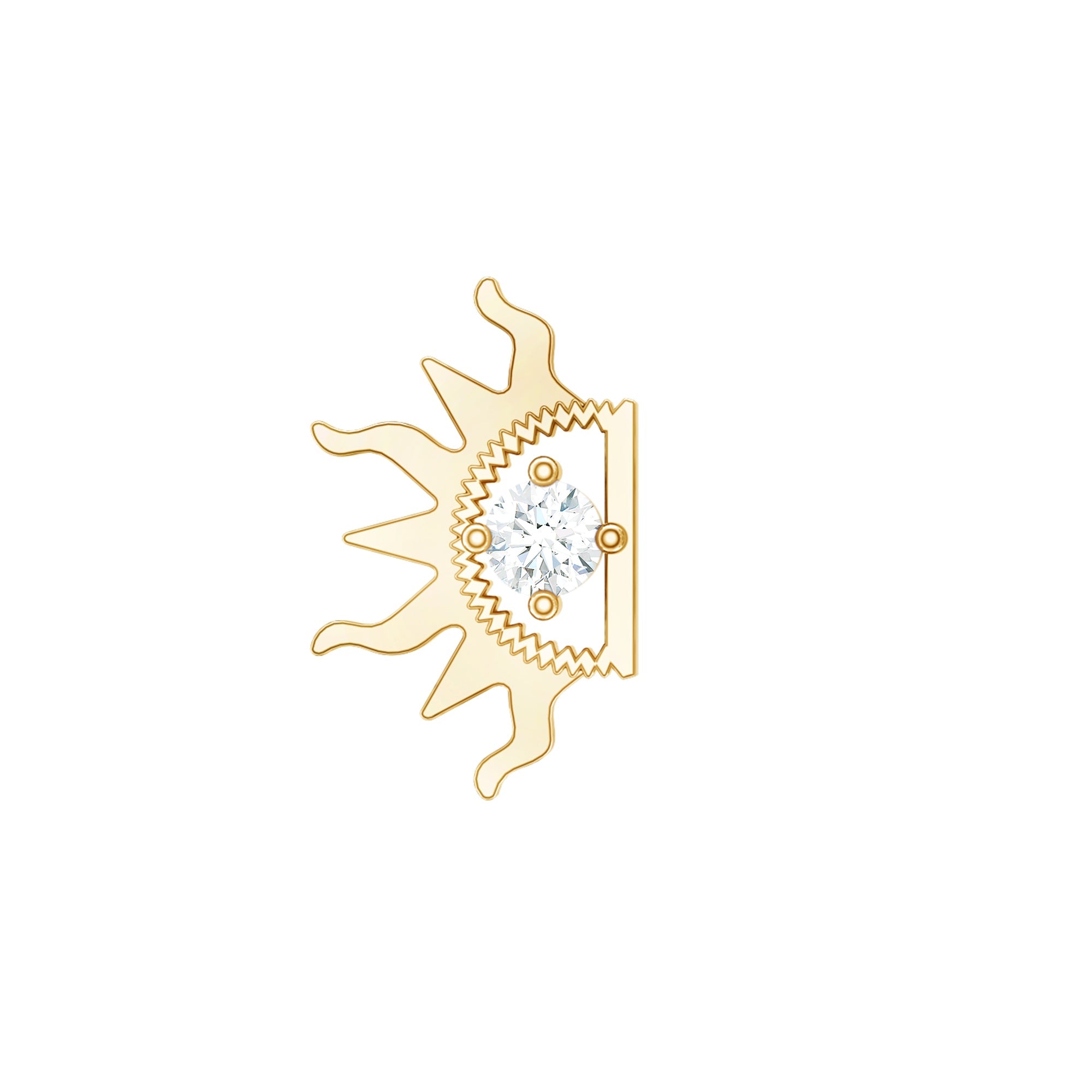 Diamond Half Sun Tragus Earring