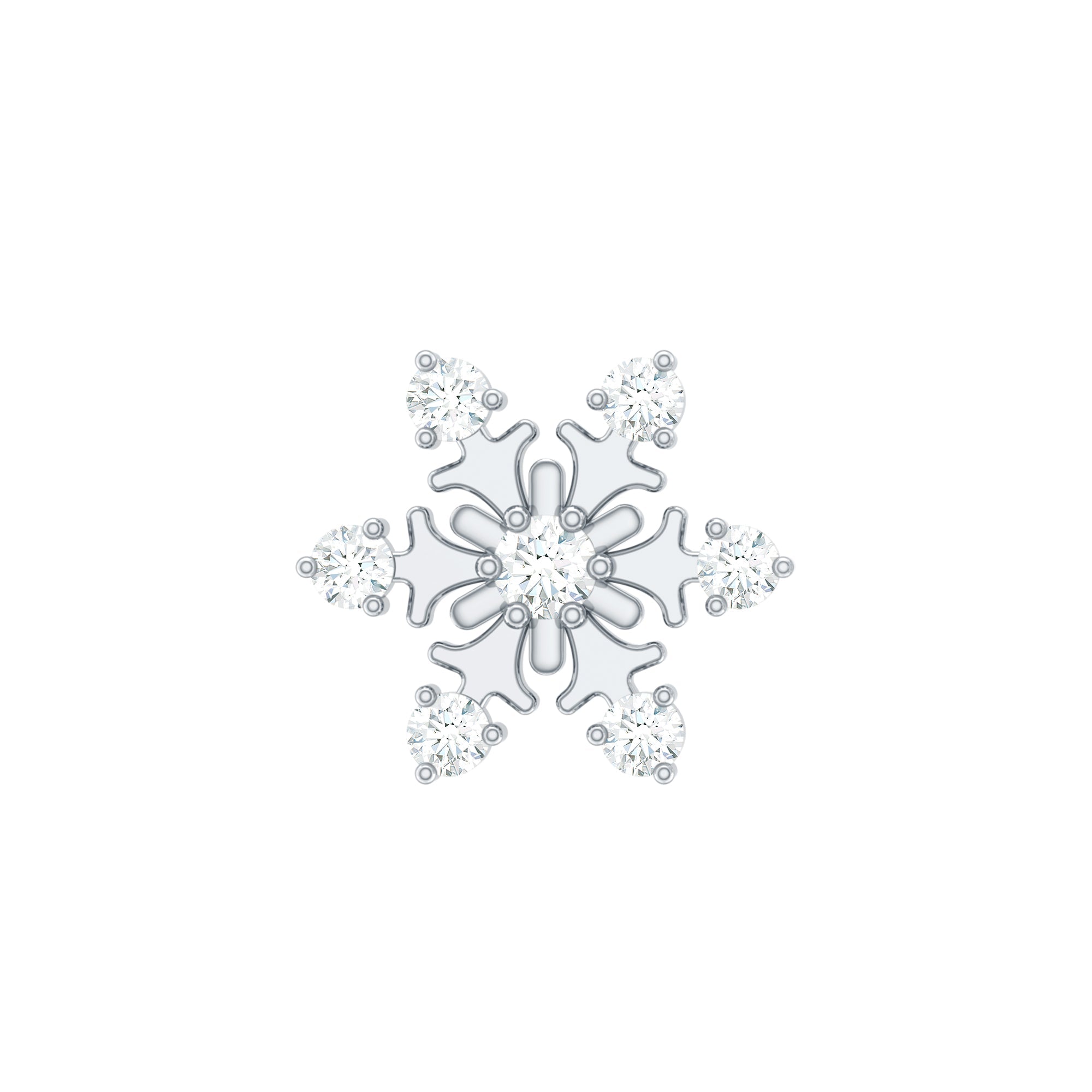 Diamond Snowflake Earring for Upper Lobe Piercing