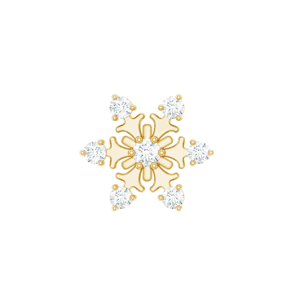 Diamond Snowflake Earring for Upper Lobe Piercing