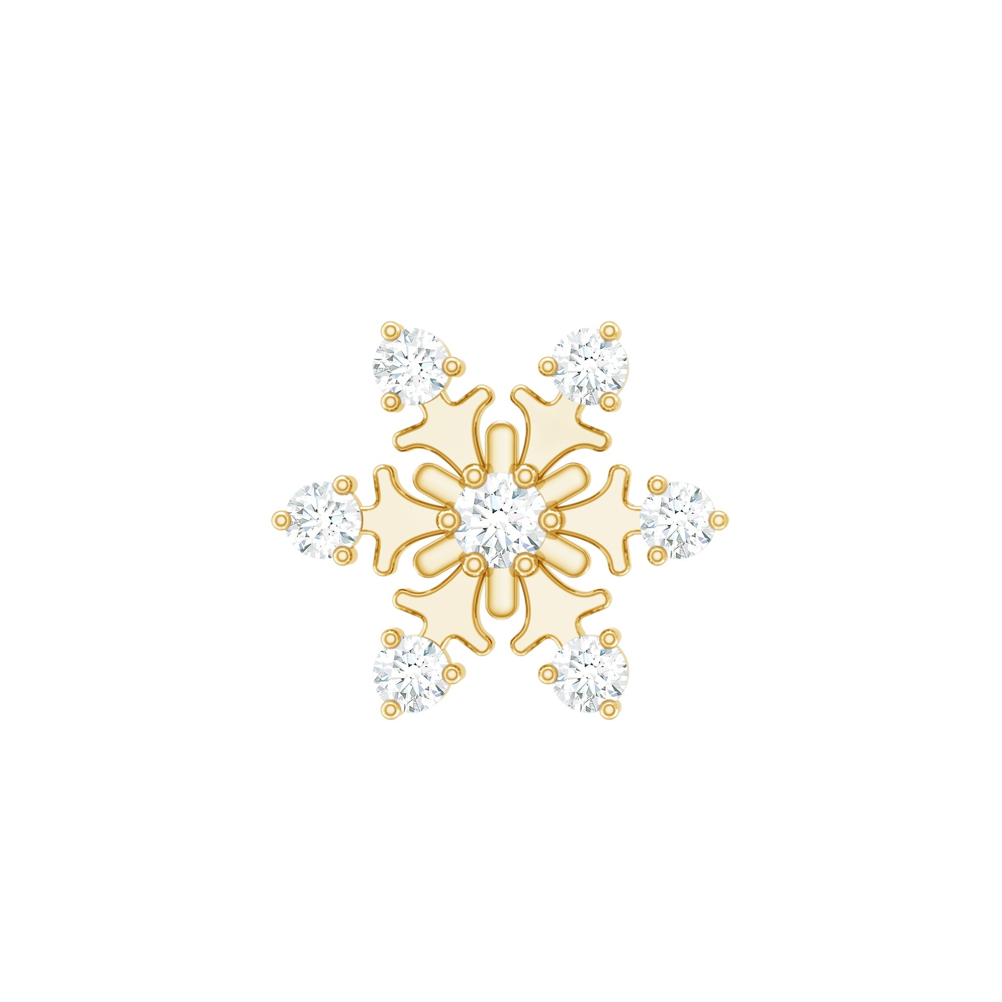 Diamond Snowflake Earring for Upper Lobe Piercing