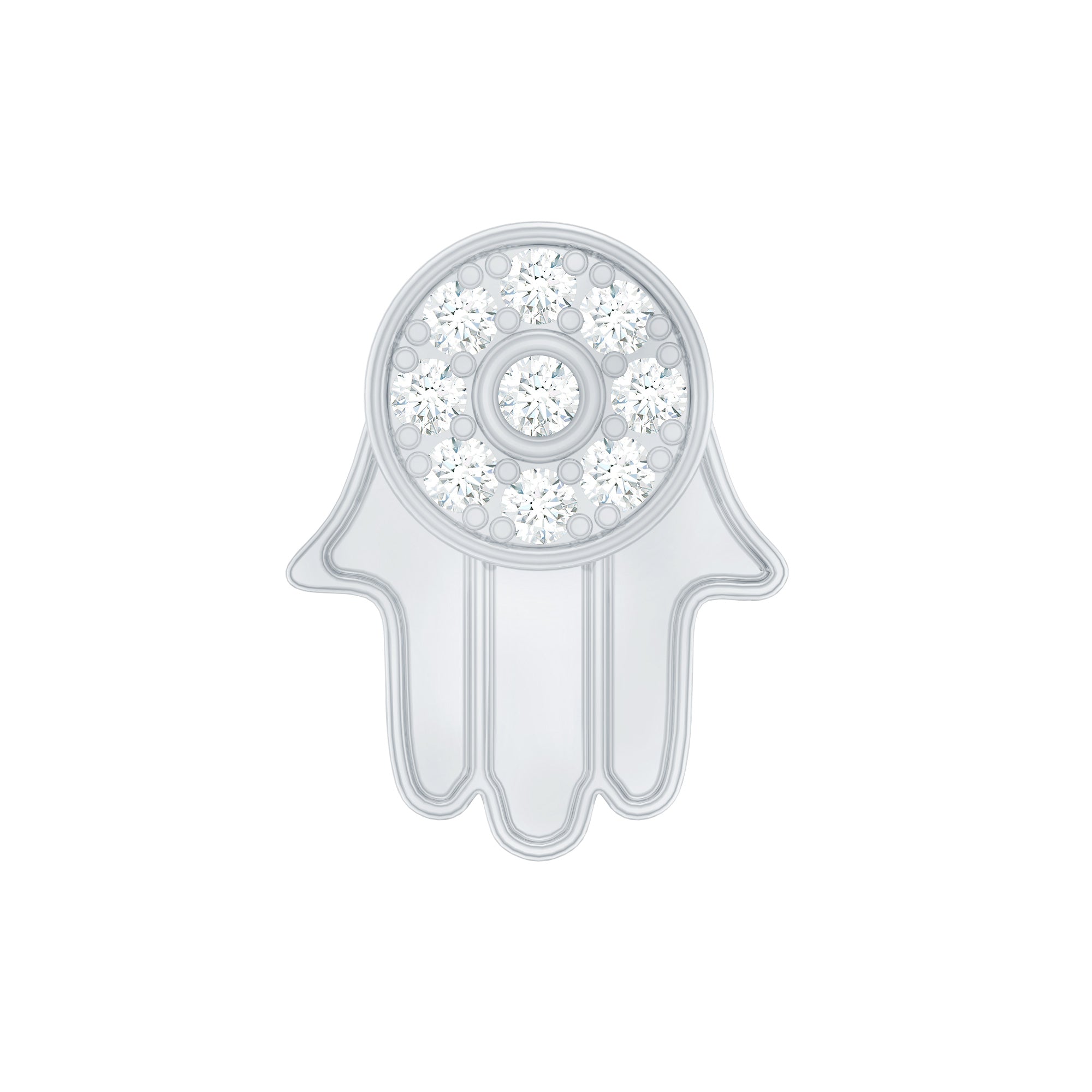 Diamond Hamsa Earring for Cartilage Piercing