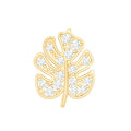 Diamond Leaf Earring for Cartilage Piercing
