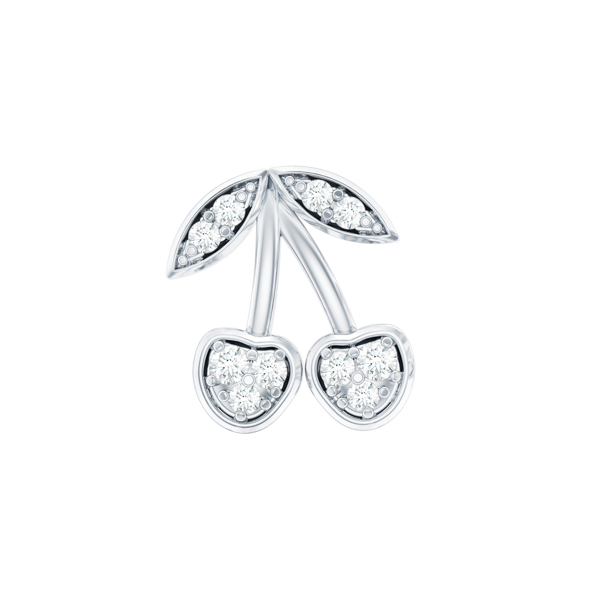 Diamond Cherry Fruit Earring for Helix Piercing