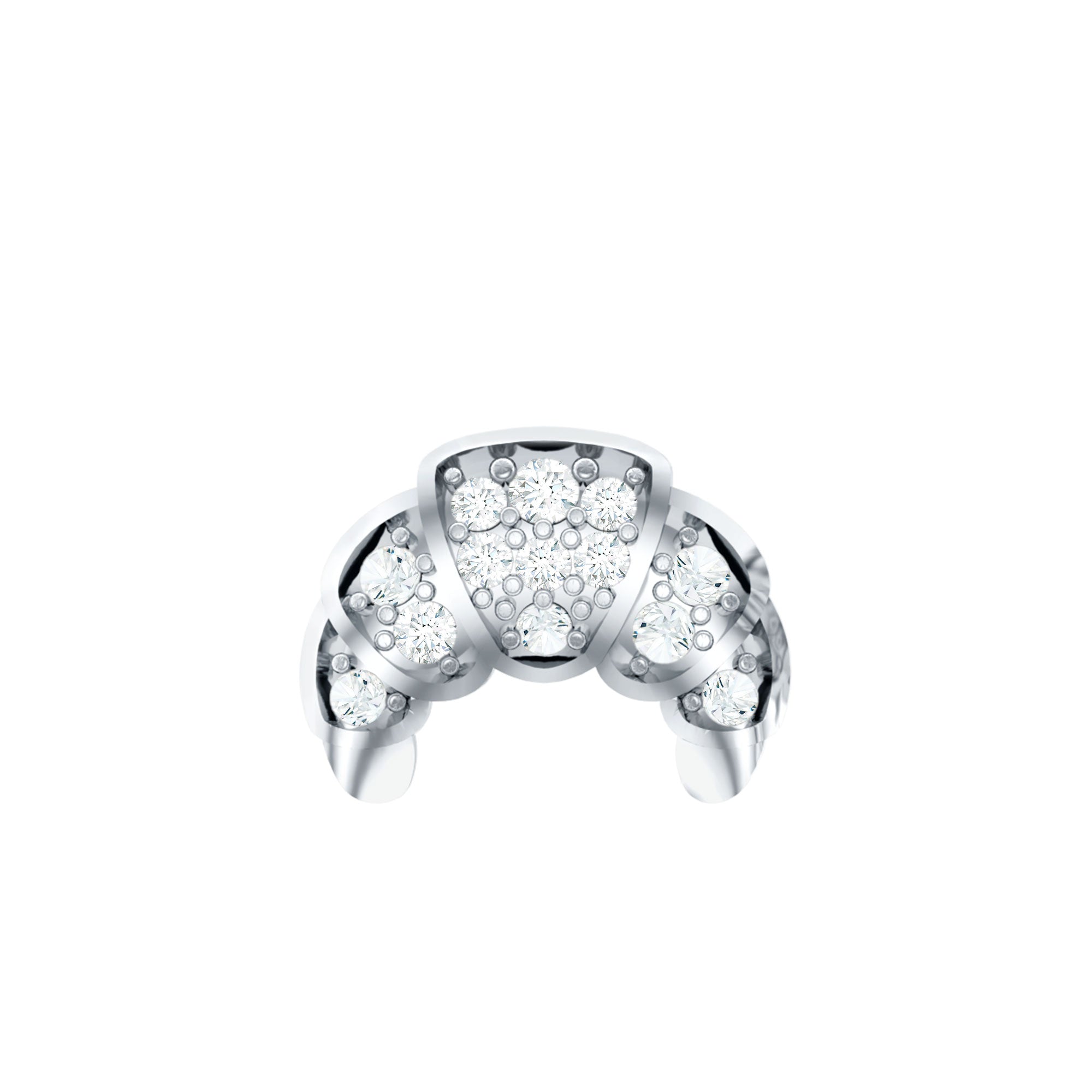 Diamond Croissant Earring for Conch Piercing