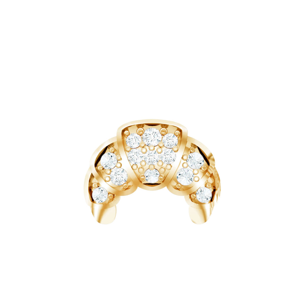 Diamond Croissant Earring for Conch Piercing