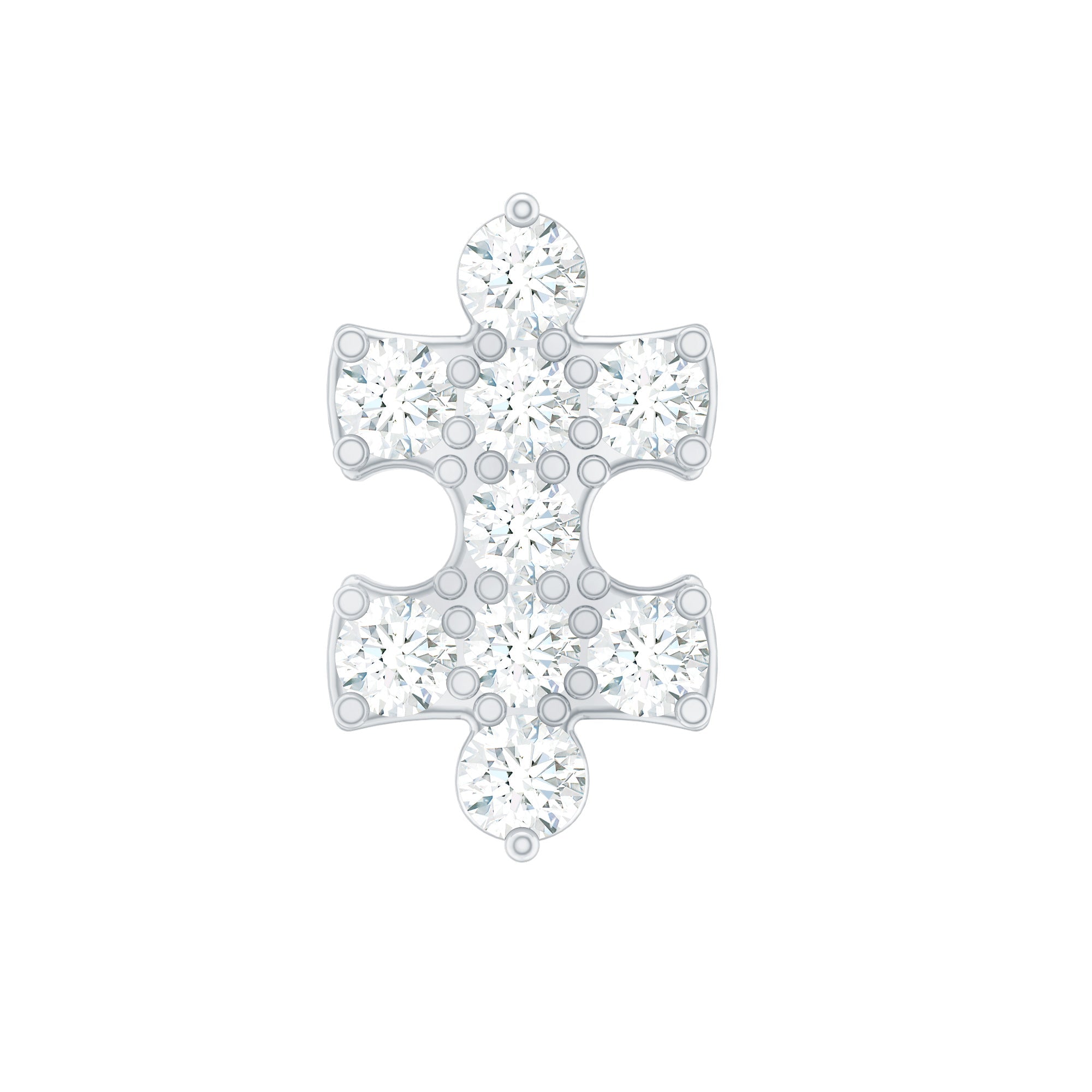 Diamond Puzzle Piece Earring for Helix Piercing