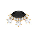 Genuine Black Onyx Gothic Cartilage Earring with Diamond