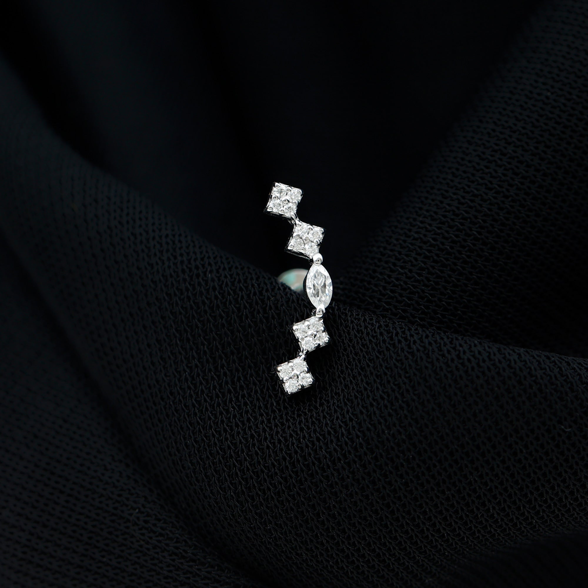 Elegant Diamond Ear Crawler Earring for Helix Piercing