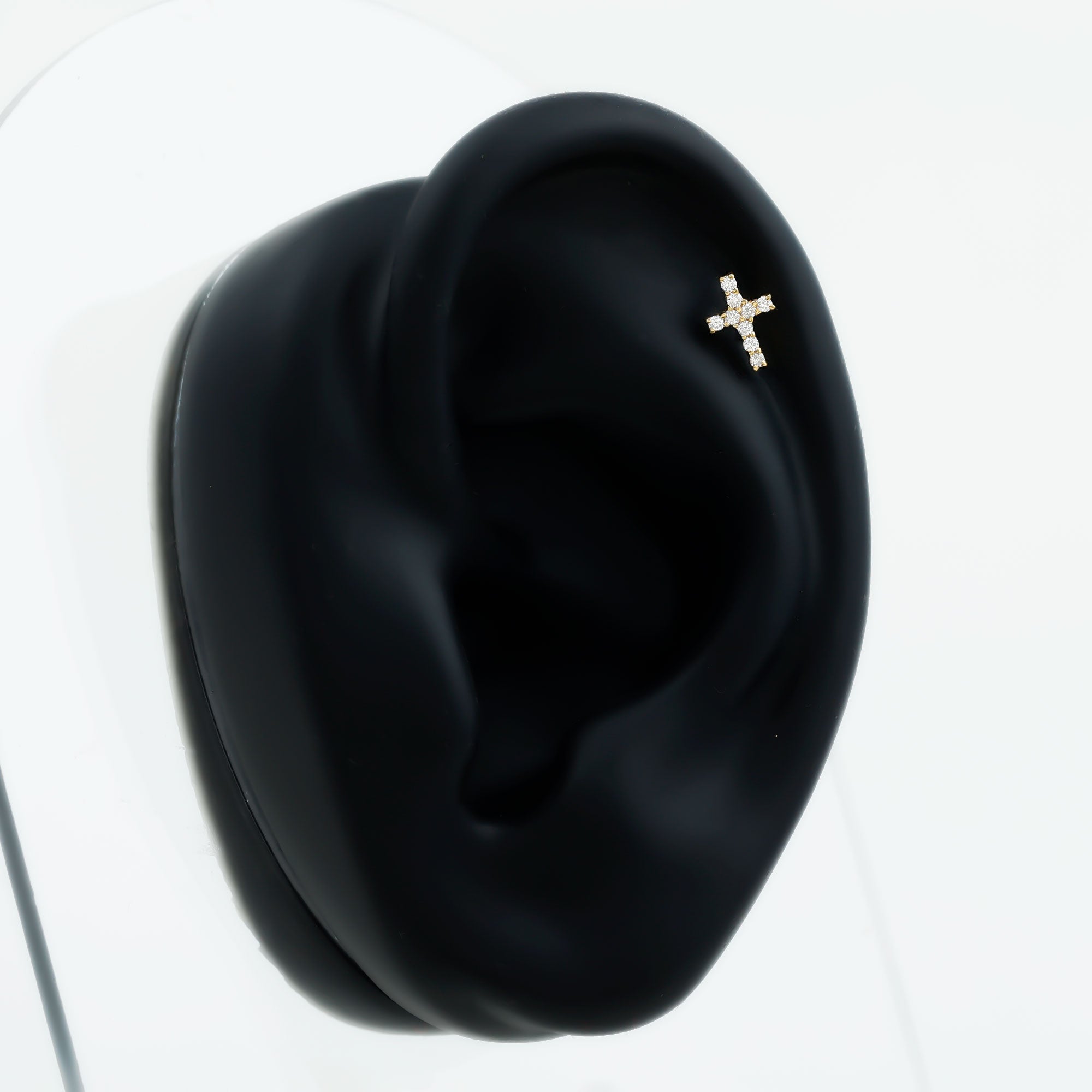 Minimalist Diamond Cross Cartilage Earring