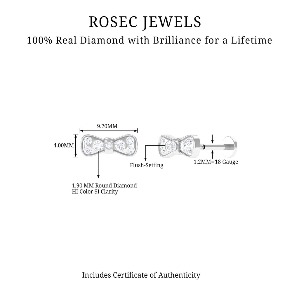 Diamonds Bow Cartilage Piercing Earring