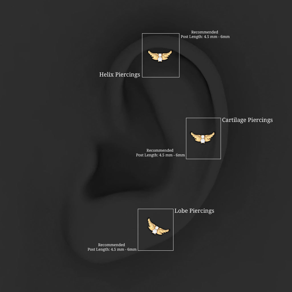 Animal Inspired Diamond Bird Earring for Helix Piercing