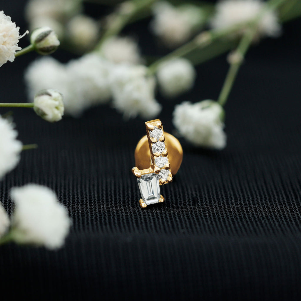 Minimalist Diamond Tragus Piercing Earring