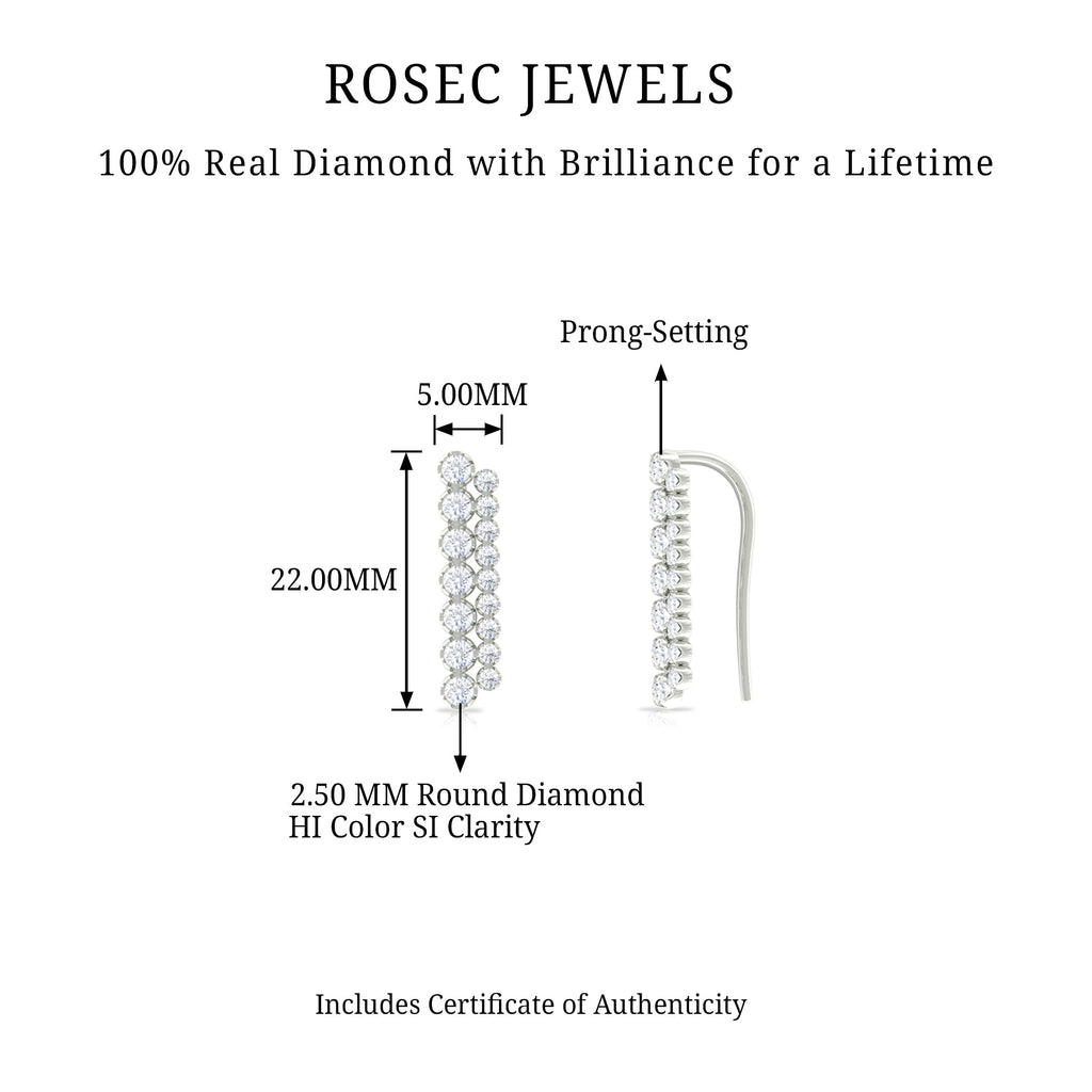 Diamond Ear Climber Cartilage Earring