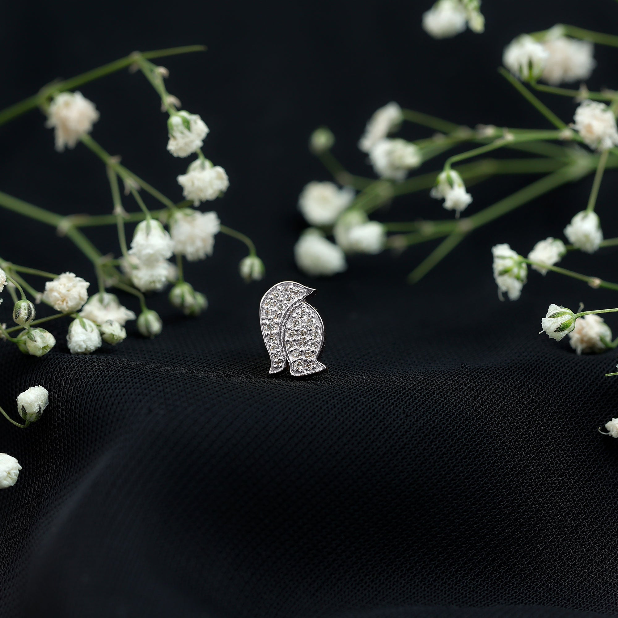 Cute Diamond Penguin Earring for Cartilage Piercing