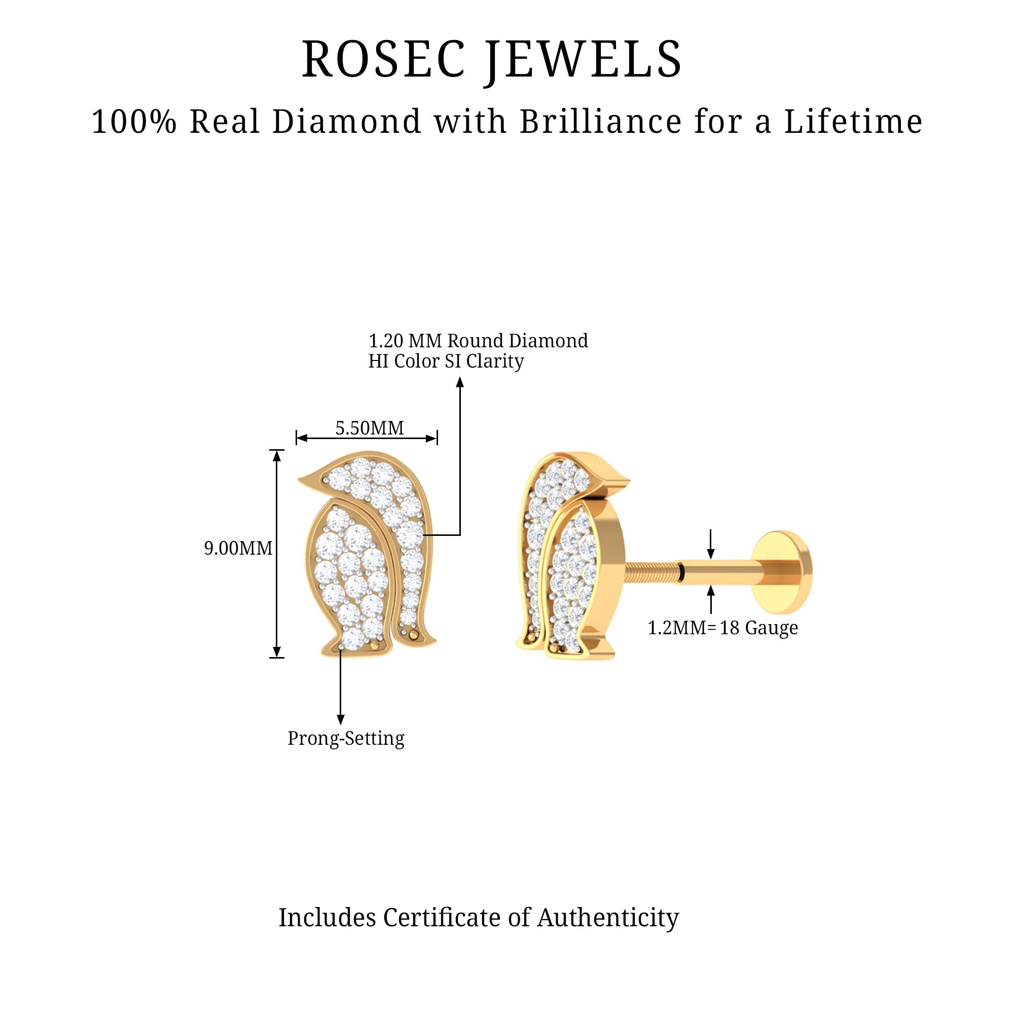 Cute Diamond Penguin Earring for Cartilage Piercing