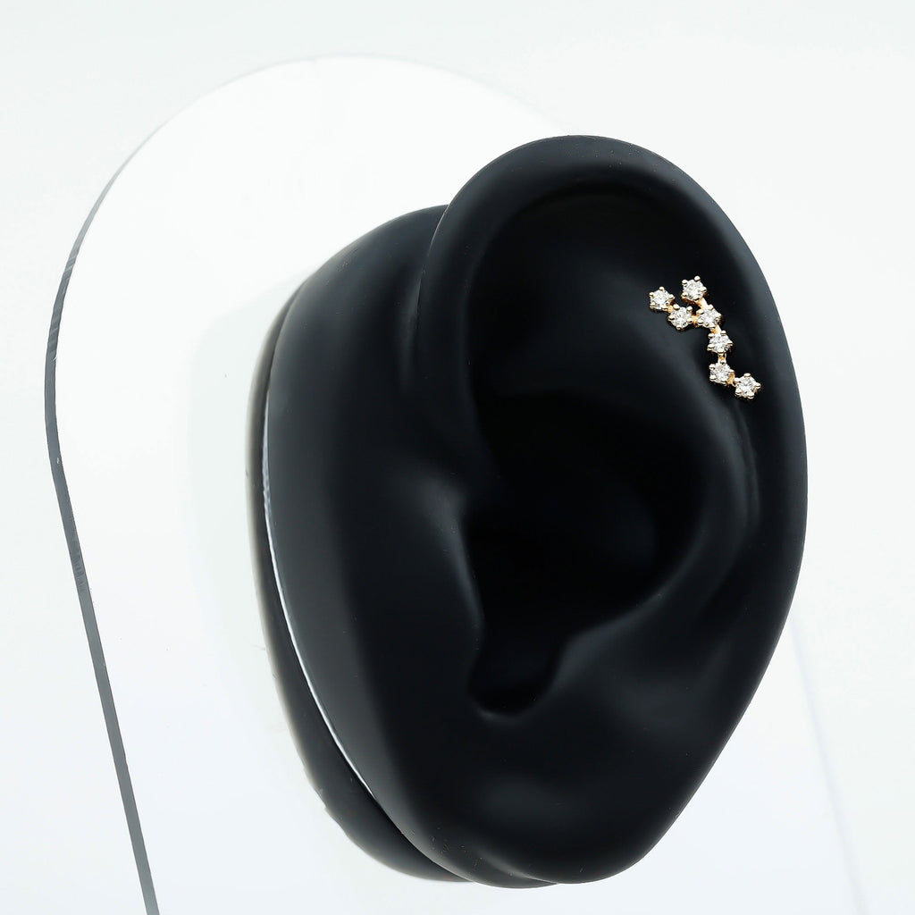 Diamond Virgo Constellation Earring for Cartilage Piercing