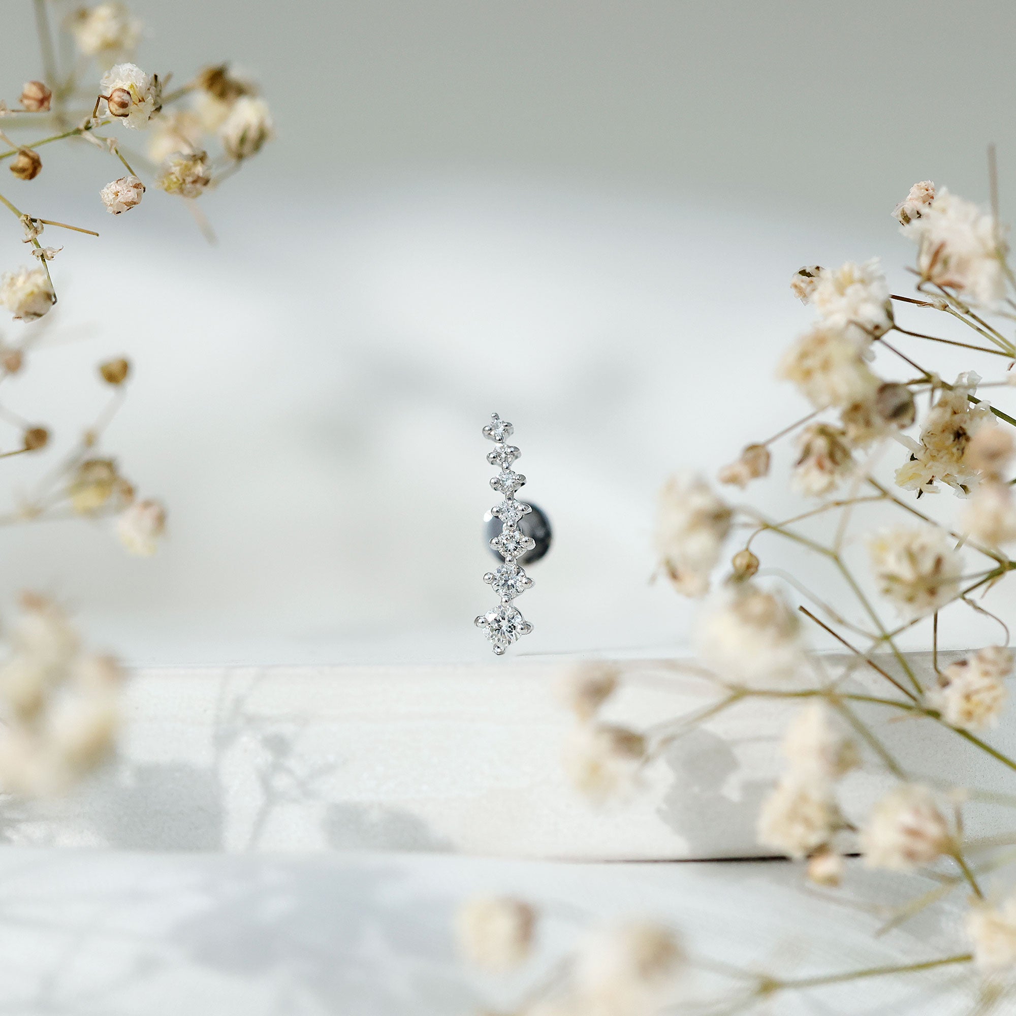 Graduated Style Diamond Ear Climber Earring