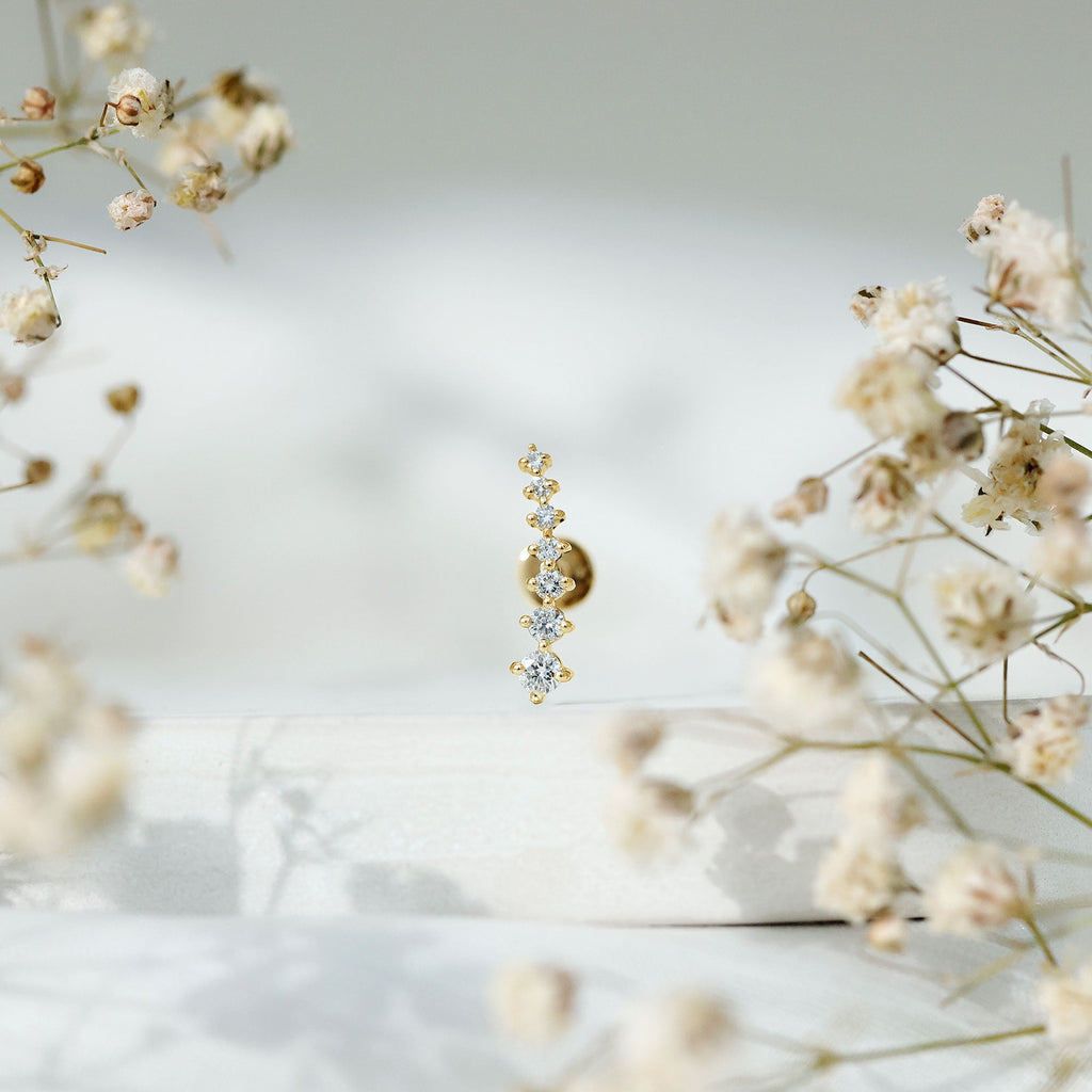 Graduated Style Diamond Ear Climber Earring