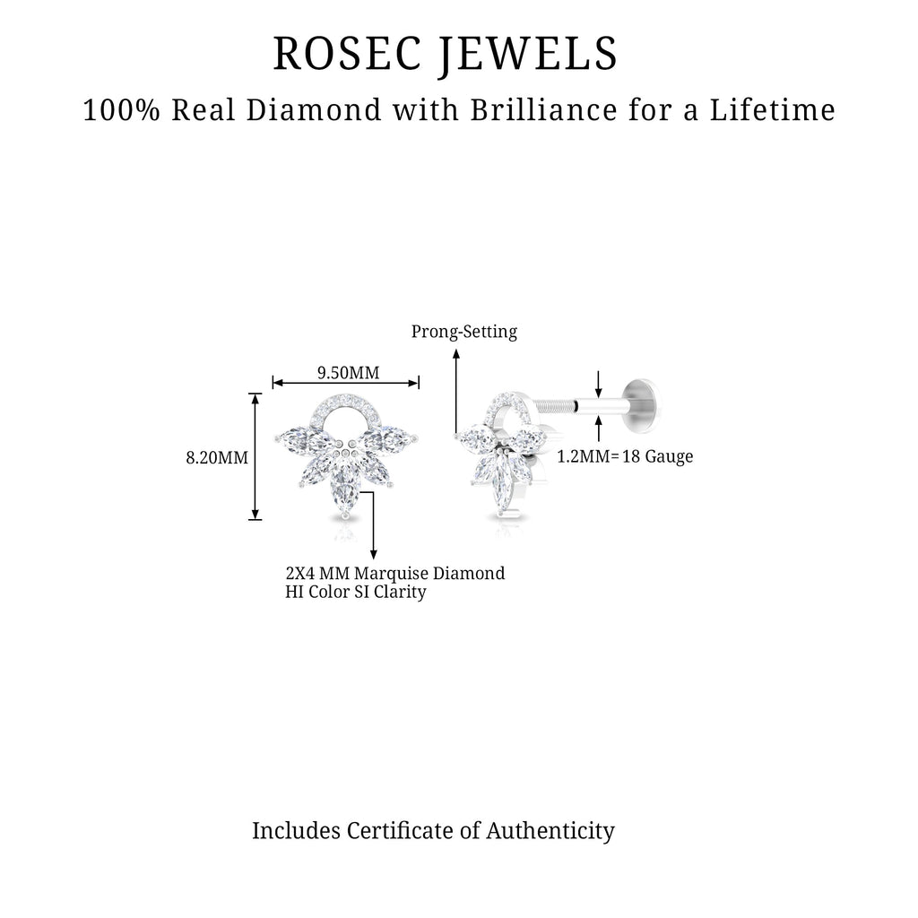 Unique Marquise Diamond Cartilage Piercing Earring