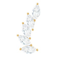 Marquise Moissanite Curved Helix Ear Crawler Earring